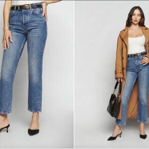 Reformation Cynthia High Rise Straight Cropped Jeans